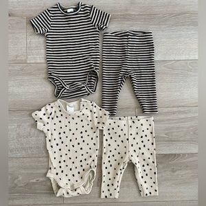 H&M Short Sleeve Bodysuit And Matching Pants, Size Newborn